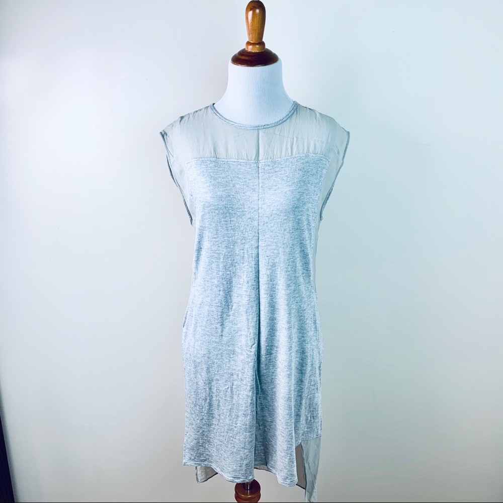 Helmut Lang Semi Sheer Light Gray Sheath Dress